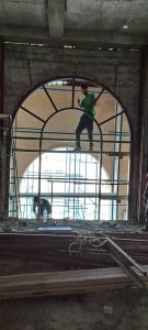 Detail مقطع افقی کرتین وال با فریم مخفی (Frameless Horizontal Section)