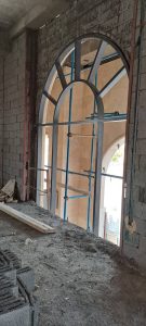 Detail مقطع افقی کرتین وال با فریم مخفی (Frameless Horizontal Section)